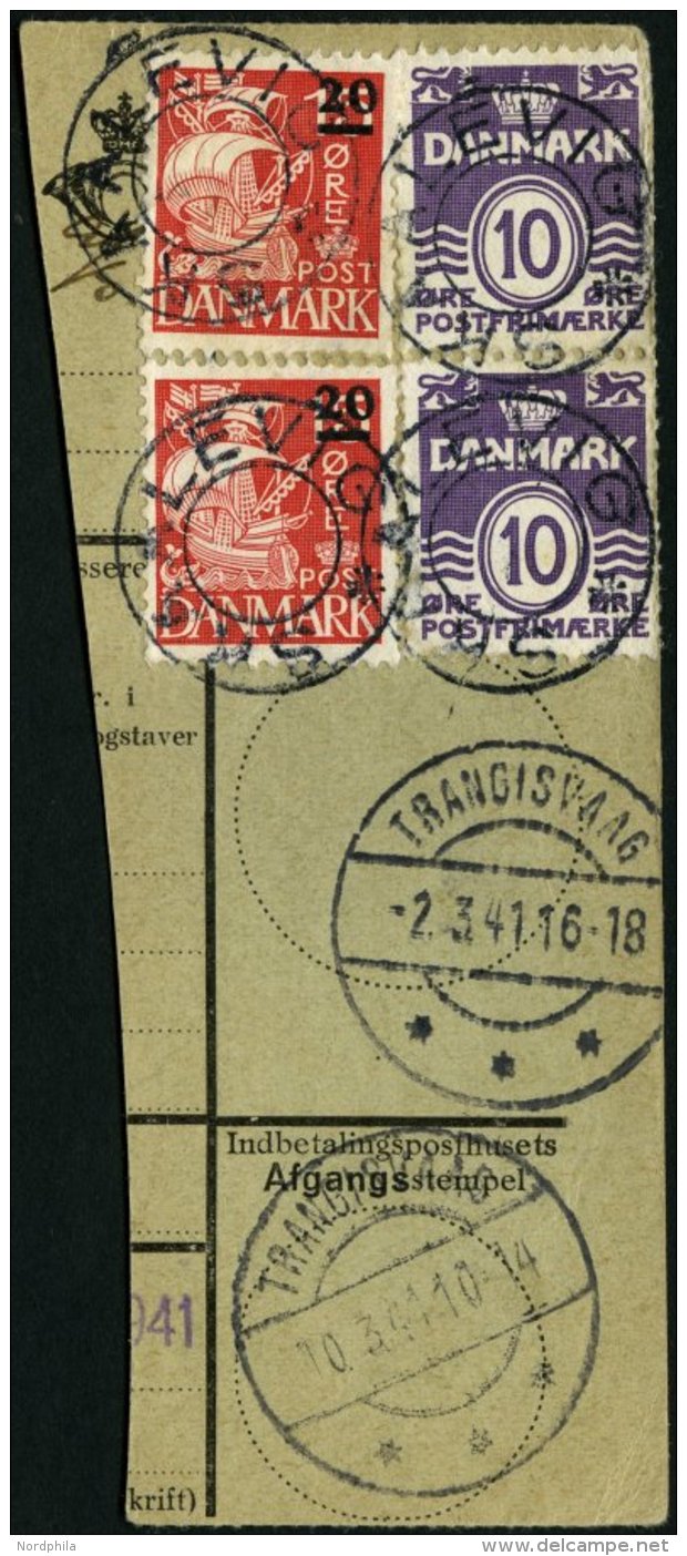 FÄRÖER-STERNSTEMPEL 4,DK 246 BrfStk, SKAALEVIG (ohne Stern) Auf Postabschnitt Mit U.a. 2x 20 Auf 15 Ø, - Autres & Non Classés