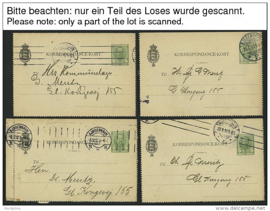 DÄNEMARK K 24 BRIEF, Ganzsachen: 1907, 5 Ø Kartenbrief, Gebraucht, 40x, Feinst/Pracht, Mi. 320.- - Used Stamps