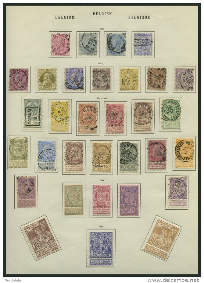 SAMMLUNGEN, LOTS *, O, In Den Hauptnummern Bis Auf Mi.Nr. 127 Komplette Sammlung Belgien Von 1883-1915, Meist Prachterha - Collections