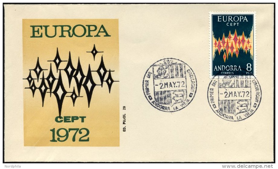 SPANISCHE-POST 71 BRIEF, 1972, 8 Pta. Europa Auf FDC, Pracht, Mi. 80.- - Other & Unclassified