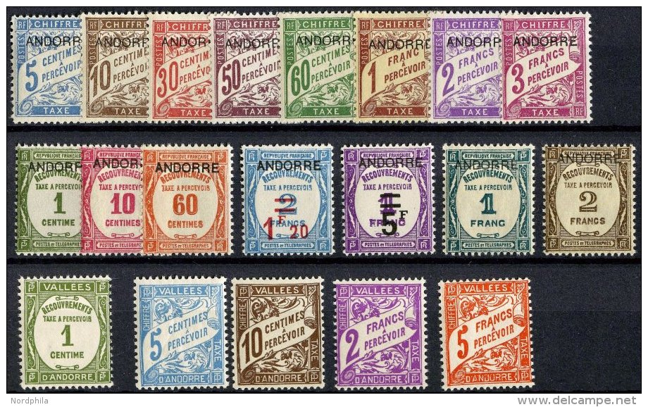 FRANZÖSISCHE-POST P 1-20 *, Portomarken: 1931-41, Komplett, Falzrest, 20 Prachtwerte - Unused Stamps