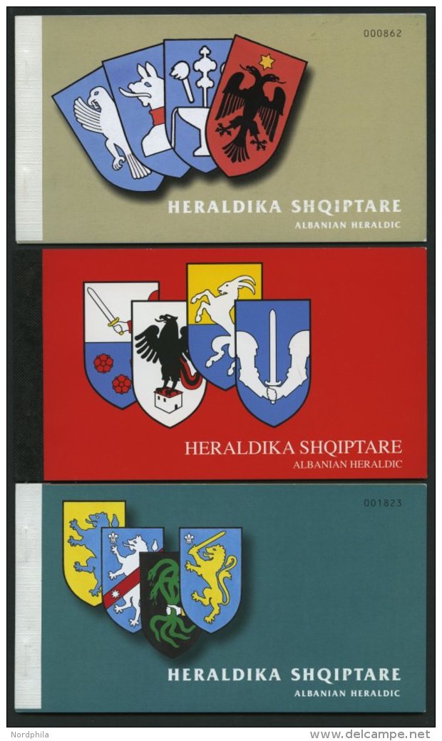 ALBANIEN ** , 2001-05, Wappen In 5 Verschiedenen Markenheftchen Komplett, Pracht - Albania