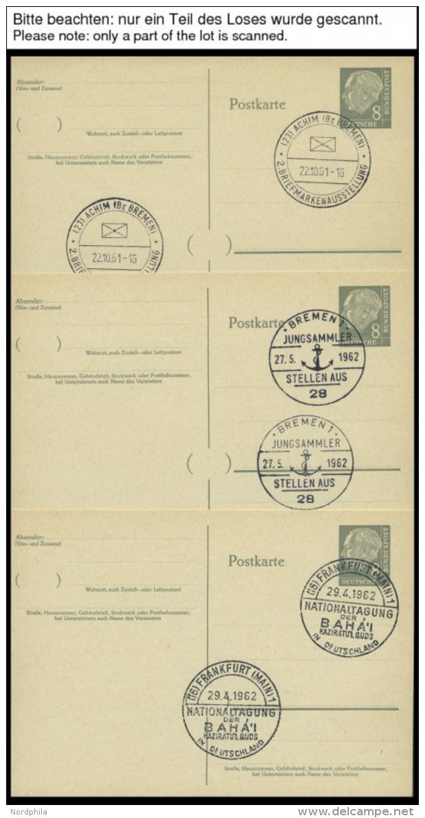 GANZSACHEN P 36 BRIEF, 1961, 8 Pf. Heuss Mit Postfachnummer Statt Postschließfachnummer, 10 Leer Gestempelte Karte - Collections