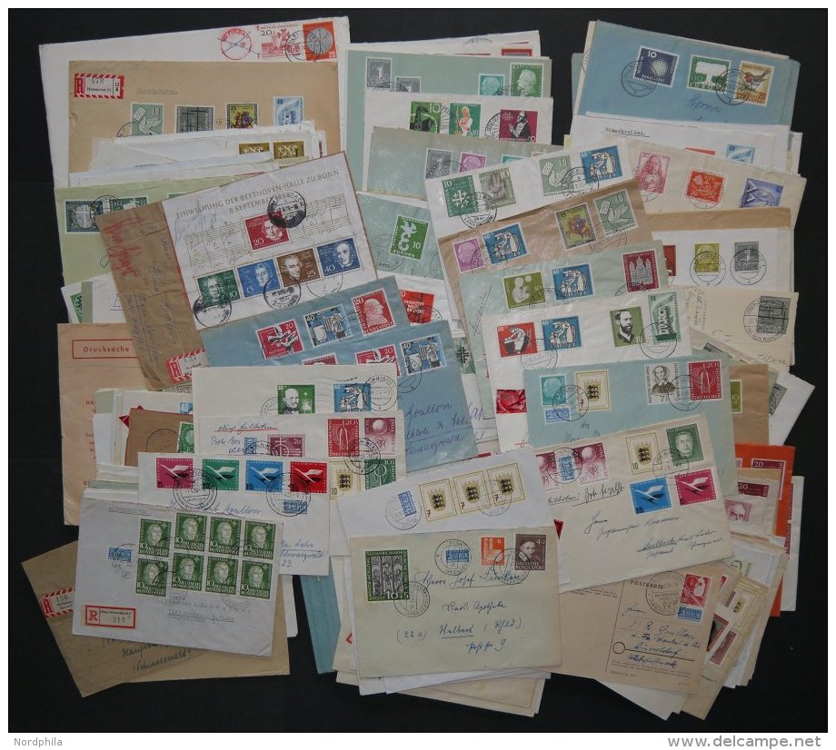 LOTS 1951-61, Interessante Partie Von 200 Briefen Mit Meist Verschiedenen Sondermarken-Frankaturen, Dabei Viele Eilbrief - Used Stamps