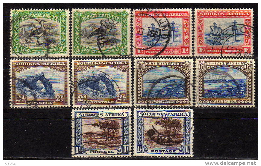 SWA 1931 - Lot 10 Verschieden Landesmotive  Used - Südwestafrika (1923-1990)