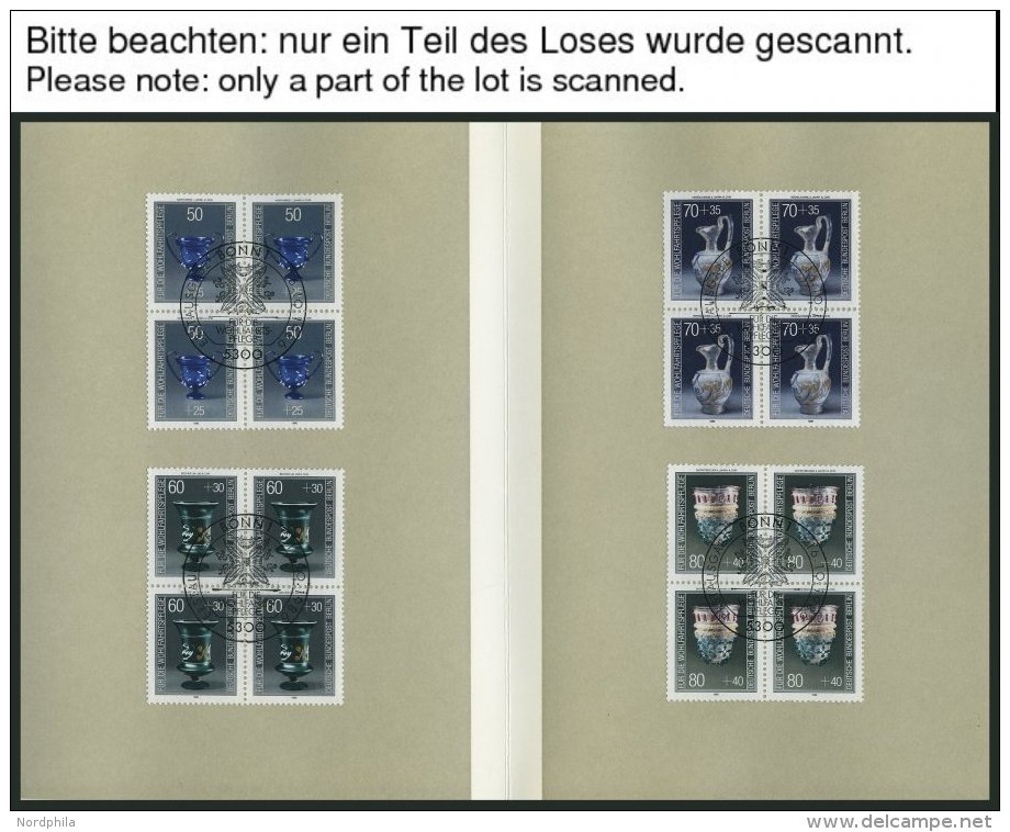 LOTS VB, BrfStk, 1986-2003, Wofa In Viererblocks Mit Ersttagssonderstempeln, In Großformatigen Faltkarten Des Bund - Used Stamps