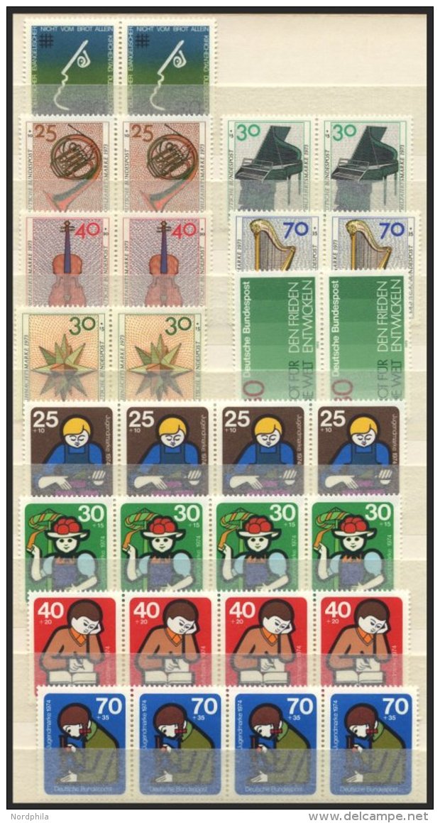 LOTS **, 1973-87, Partie Von über 250 Paaren Im Einsteckbuch, Dabei Auch Bessere Wie Nr. 1134-38, 1206-08 Und 1274- - Used Stamps