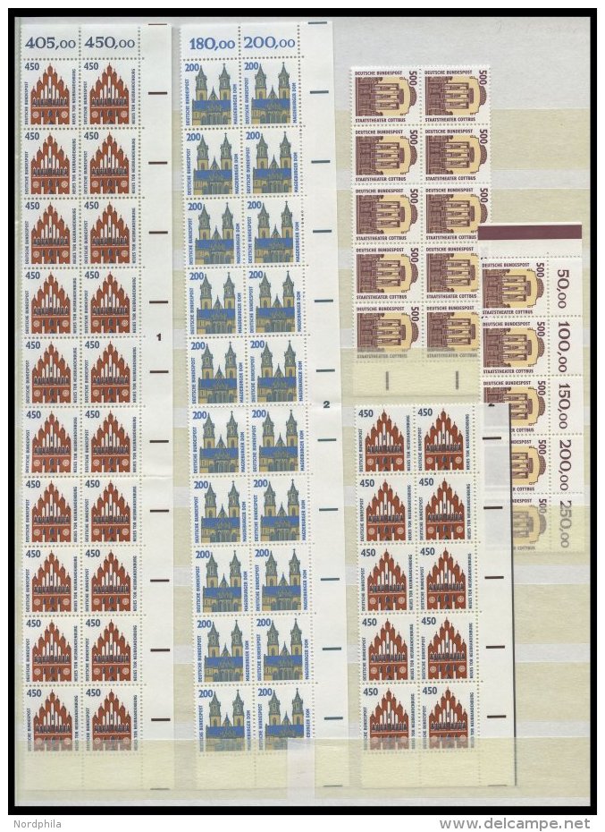 LOTS A.1623-1746 Ñ **, 1992-94, Sehenswürdigkeiten: 450, 200, 500, 41, 700 Und 550 Pf. In Waagerechten Paare - Used Stamps