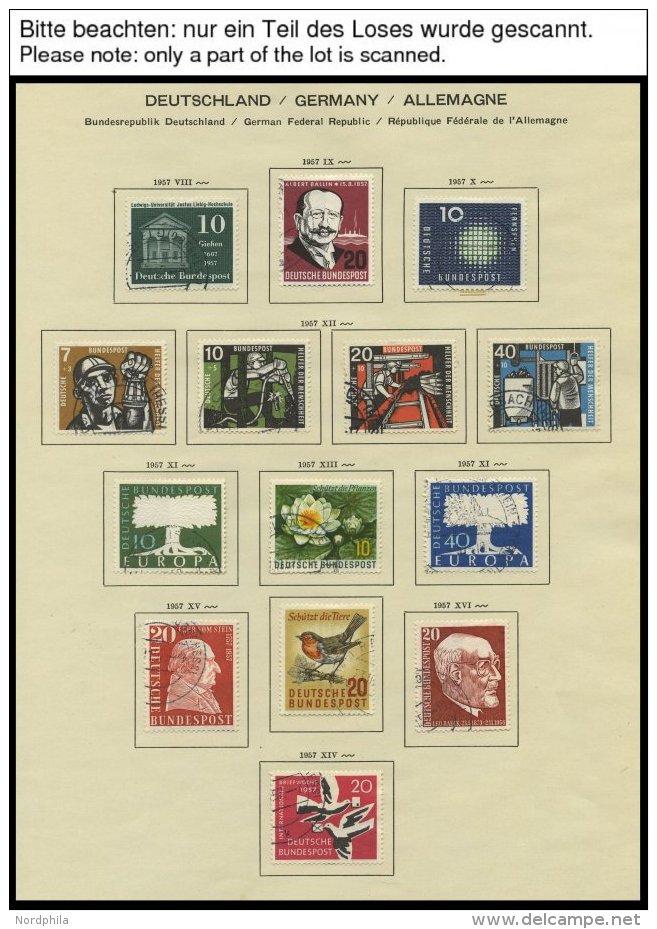 SAMMLUNGEN O, In Den Hauptnummern Komplette Gestempelte Teilsammlung Bundesrepublik Von 1957-65 Auf Schaubekseiten, Dazu - Used Stamps