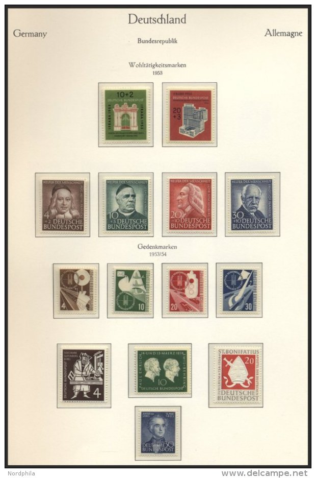 SAMMLUNGEN **, 1952-60, Postfrische Komplette Teilsammlung Bundesrepublik, Incl. Heuss Lumogen Und Liegendes Wz. Im KA-B - Used Stamps