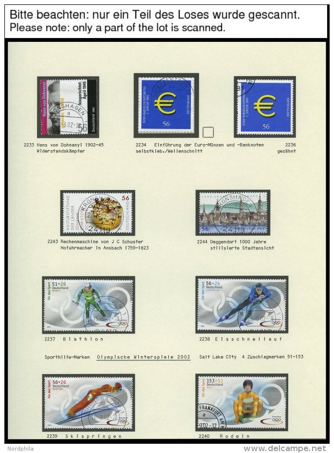 JAHRGÄNGE 2231-2304 O, 2002, Kompletter Jahrgang, Pracht, Mi. 125.- - Oblitérés