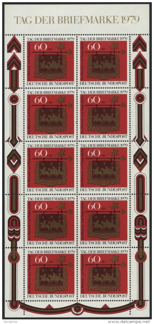 ENGROS 1023KB **, 1979, Tag Der Briefmarke Im Kleinbogen, 37x, Pracht, Mi. 518.- - Plaatfouten En Curiosa