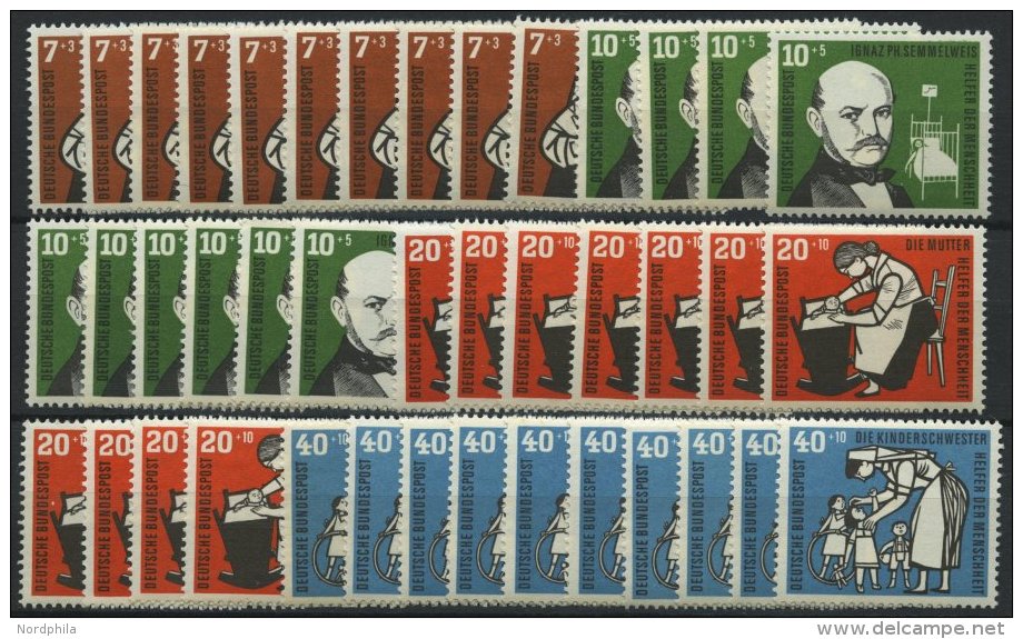 ENGROS 243-46 **, 1956, Kinderpflege, 10 Prachtsätze, Mi. 200.- - Errors & Oddities