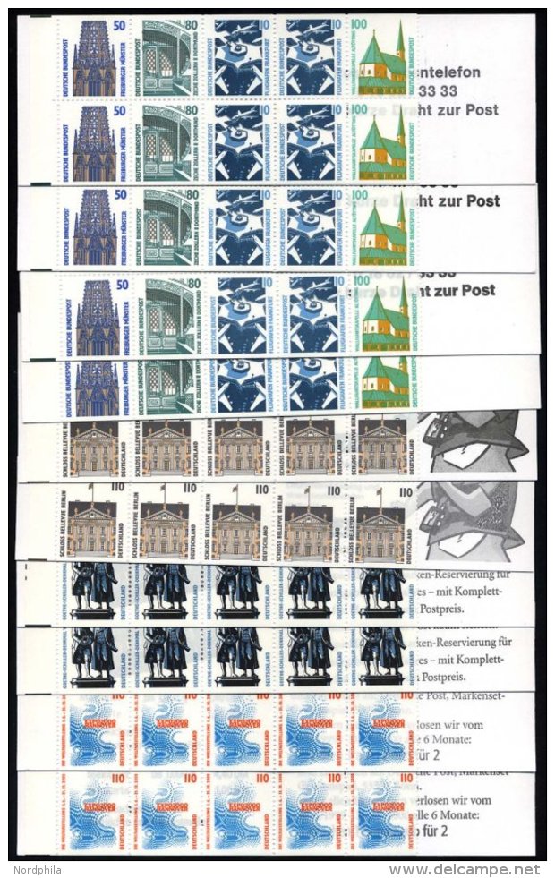 ZUSAMMENDRUCKE MH 34-36,39 **, 1996-99, Sehenswürdigkeiten, 10 Markenheftchen Mit Und Ohne Zählbalken, Pracht, - Used Stamps