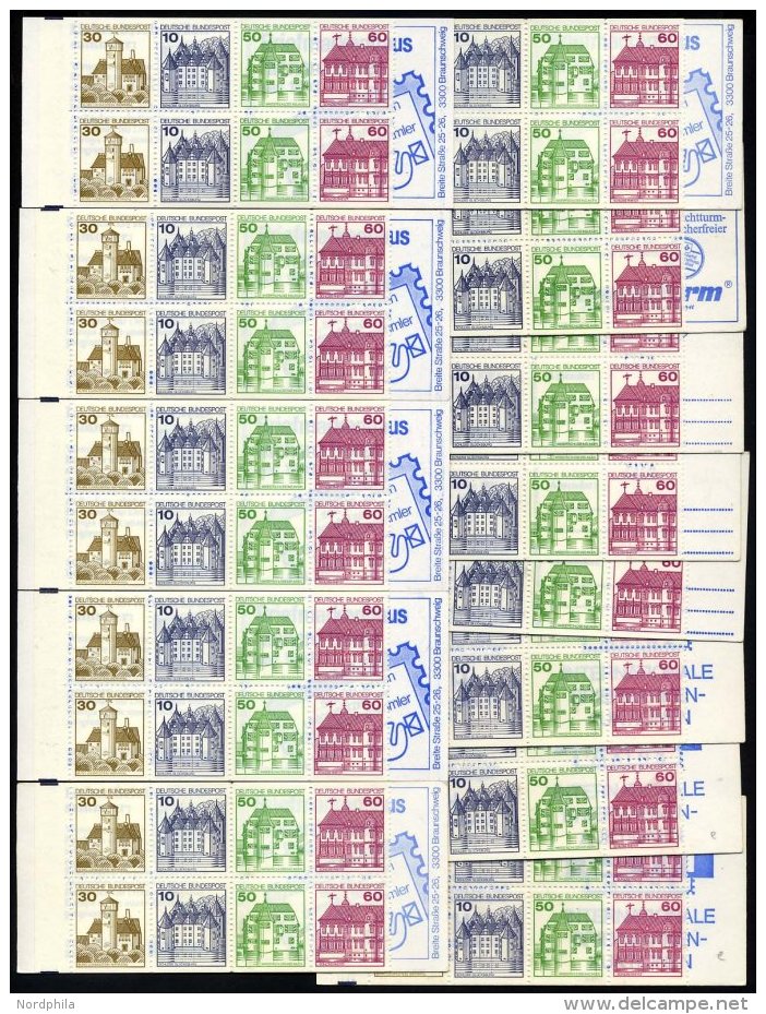 ZUSAMMENDRUCKE MH 23 **, 1980, Burgen Und Schlösser, Kleines Lot Von 13 Markenheftchen, Fast Nur Prachterhaltung, M - Oblitérés