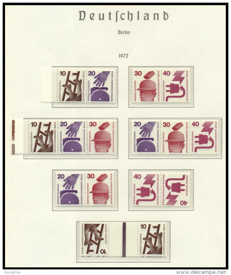 ZUSAMMENDRUCKE **, 1972/4, Unfallverhütung, Kleine Komplette Partie Der Mi.Nr. W 38 - KZ 9b, 695/6, 698/9C/D Einzel - Oblitérés