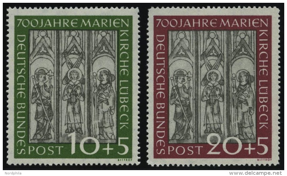 BUNDESREPUBLIK 139/40 **, 1951, Marienkirche, üblich Gezähnt Pracht, Mi. 220.- - Used Stamps