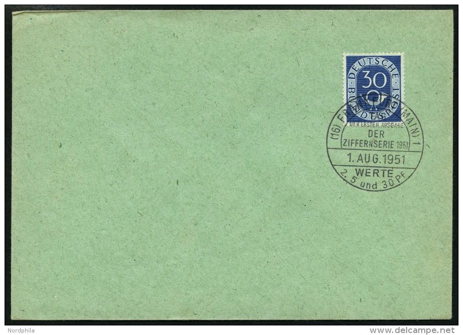 BUNDESREPUBLIK 132 BRIEF, 1954, 30 Pf. Posthorn Auf Blanko-FDC, Pracht - Used Stamps