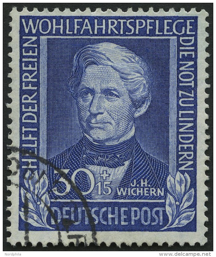 BUNDESREPUBLIK 120 O, 1949, 30 Pf. Wichern, Pracht, Mi. 120.- - Used Stamps