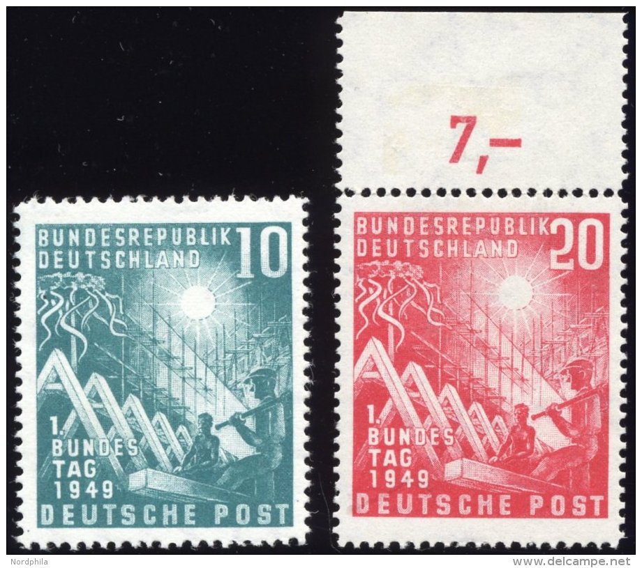 BUNDESREPUBLIK 111/2 **, 1949, Bundestag, Pracht, Mi. 100.- - Used Stamps