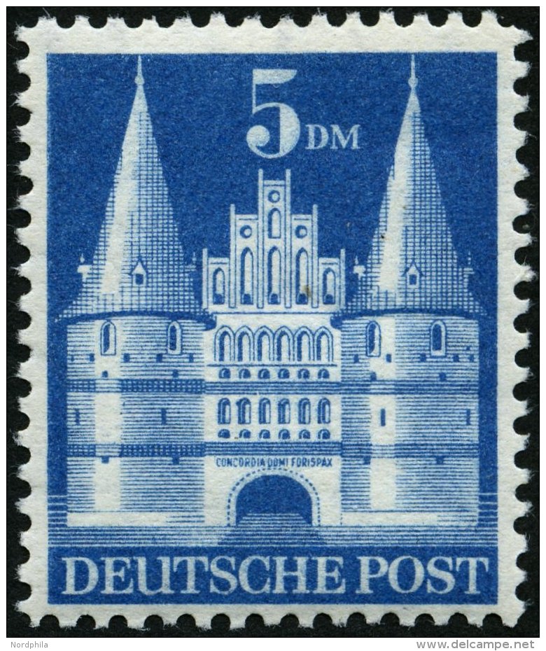 AMERIK. U. BRITISCHE ZONE 100IYB **, 1948, 5 DM Flache Treppe, Type I, Gezähnt L 11, Pracht, Mi. 80.- - Other & Unclassified