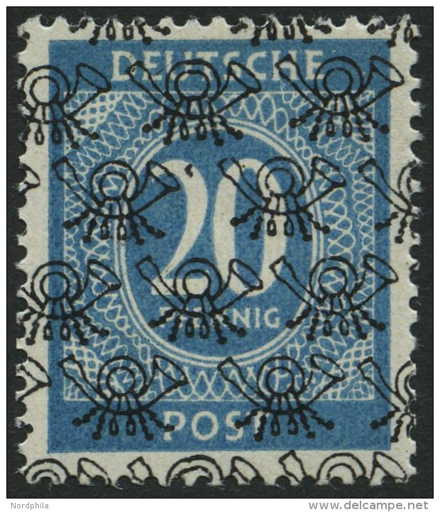 AMERIK. U. BRITISCHE ZONE VI/II **, 1948, 20 Pf. Netzaufdruck, Normale Zähnung, Pracht, Gepr. Schlegel, Mi. 110.- - Other & Unclassified