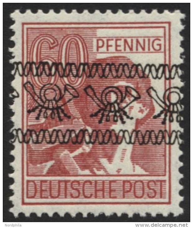 AMERIK. U. BRITISCHE ZONE 49Ia **, 1948, 60 Pf. Braunkarmin Bandaufruck, Pracht, Gepr. Schlegel, Mi. 110.- - Other & Unclassified