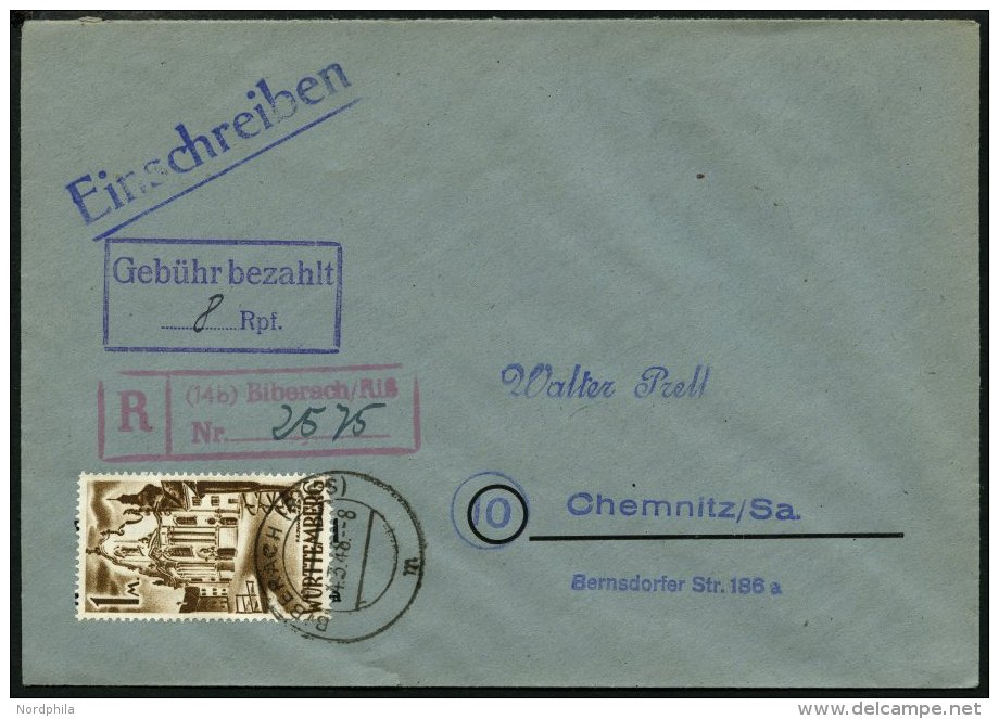 SAMMLUNGEN, LOTS 1947/8, 4 Verschiedene Belege, Dabei 2 Einschreibbriefe Mit Teilbarfrankaturen, Pracht - Other & Unclassified