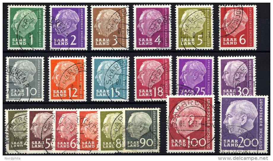 SAARLAND 380-99 O, 1957, Heuss I, Prachtsatz, Mi. 75.- - Other & Unclassified