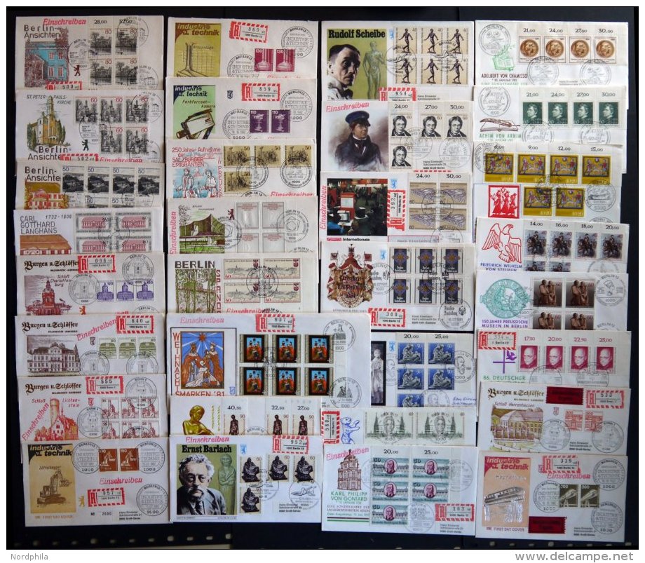 LOTS Aus 624-87 BRIEF, 1980-82, 31 Verschiedene Einschreiben Mit Mehrfachfrankaturen Vom Ersttag, Pracht - Used Stamps