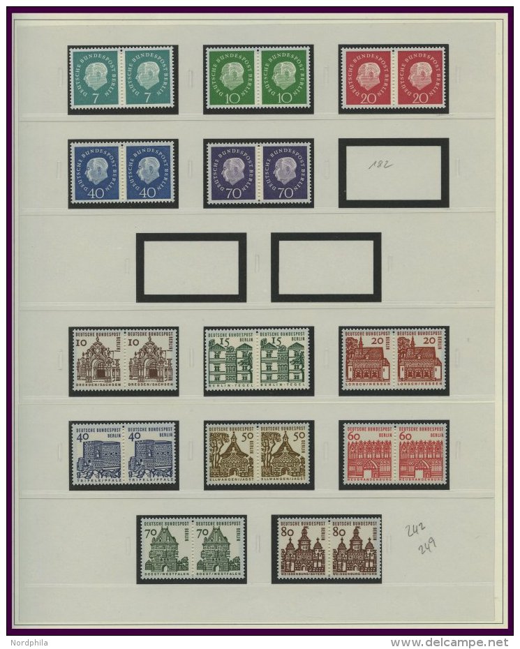 LOTS **, 1959-90, Partie Verschiedener Freimarken In Waagerechten Paaren, Prachterhaltung, Mi. 310.- - Used Stamps