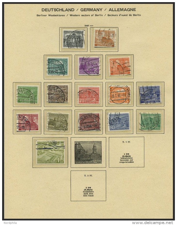 SAMMLUNGEN O, **, 1948-67, Sammlungsteil Auf Falzlosseiten, Zuerst Gestempelt Gesammelt, Später Postfrisch, U.a. Mi - Collections