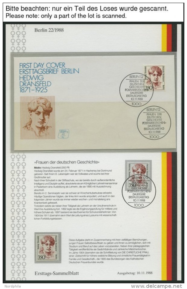 JAHRGÄNGE 772-829**,o, BRIEF, 1987/8, 2 Komplette Jahrgänge Auf Ersttags-Sammelblättern (postfrisch, Gest - Other & Unclassified