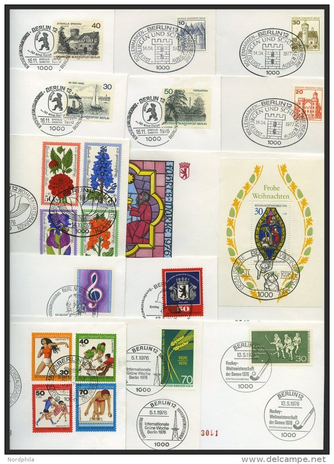 JAHRGÄNGE 516-90 BRIEF, 1976-78, 3 Komplette Jahrgänge Auf FDC`, Pracht - Other & Unclassified