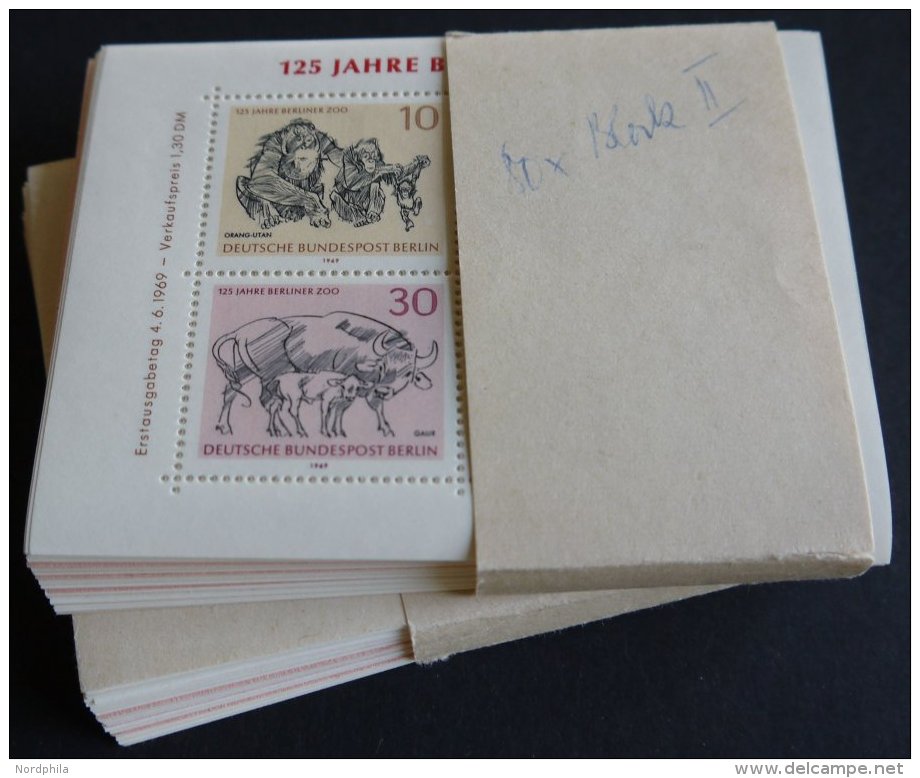 ENGROS Bl. 2 **, 1969, Block 125 Jahre Berliner Zoo, 180x, Pracht, Mi. 450.- - Collections