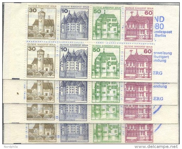 ZUSAMMENDRUCKE MH 12a-cb **, 1980, 4 Verschiedene Markenheftchen Burgen Und Schlösser Komplett, Pracht, Mi. 94.- - Se-Tenant