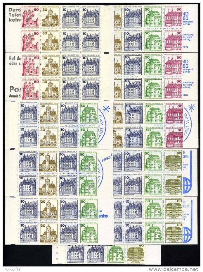 ZUSAMMENDRUCKE MH 10-13 **, 1977-82, 11 Verschiedene Markenheftchen Burgen Und Schlösser Aus MH 10-13, Pracht, Mi. - Se-Tenant