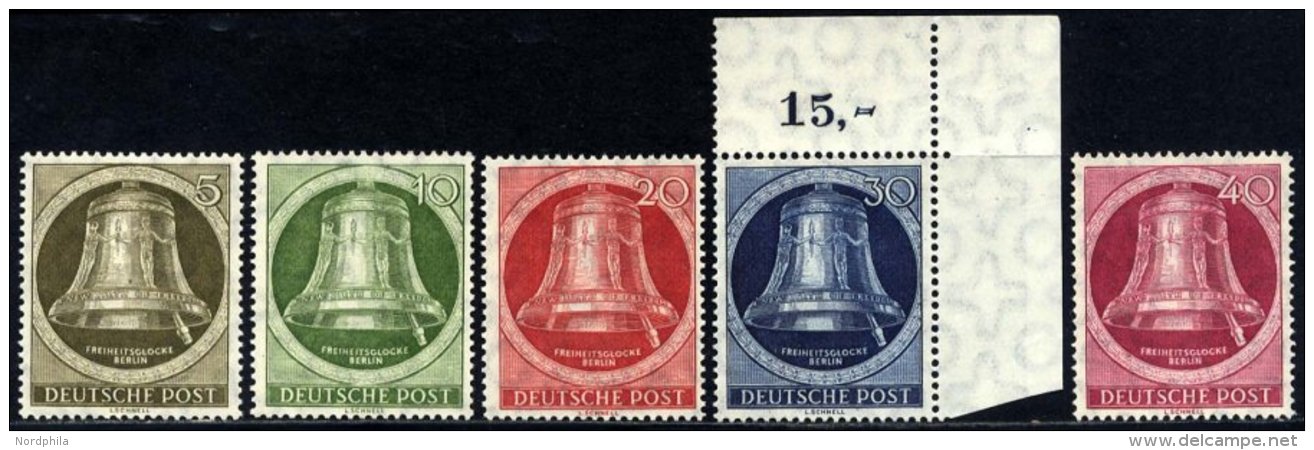 BERLIN 82-86 **, 1951, Glocke Rechts, Prachtsatz, Mi. 120.- - Used Stamps