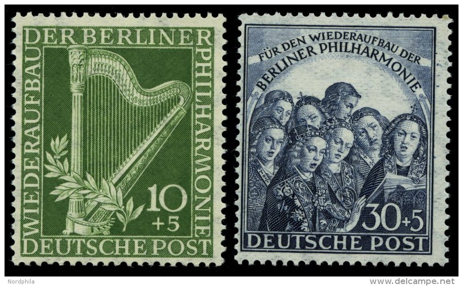 BERLIN 72/3 **, 1950, Philharmonie, üblich Gezähnt Pracht, Mi. 150.- - Used Stamps