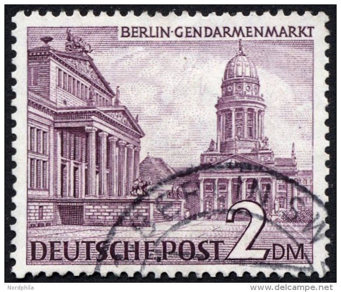 BERLIN 58X O, 1949, 2 DM Bauten, Wz. 1X, Pracht, Mi. 300.- - Used Stamps