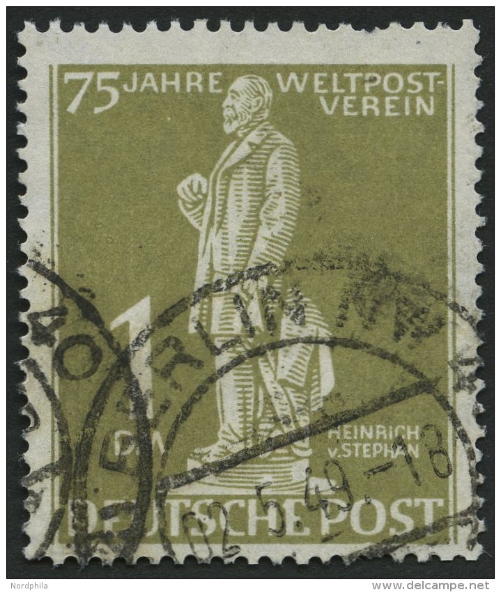 BERLIN 40II O, 1949, 1 M. Stephan Mit Abart Weißer Fleck Im Sockel, Zweites E Von Deutsche Oben Ausgebuchtet, Eink - Used Stamps