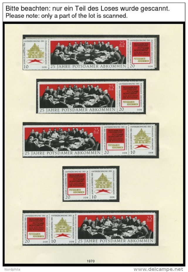 SAMMLUNGEN **, Komplette Postfrische Teilsammlung DDR Von 1969-72 Im SAFE Falzlosalbum, Dazu Diverse Zusammendrucke, Pra - Collections