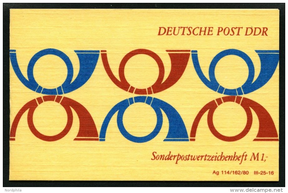 ZUSAMMENDRUCKE SMHD 10Ife **, 1978, Markenheftchen 6 Posthörner In Dunkelkobaltblau/bräunlichrot, Karton Mitte - Se-Tenant