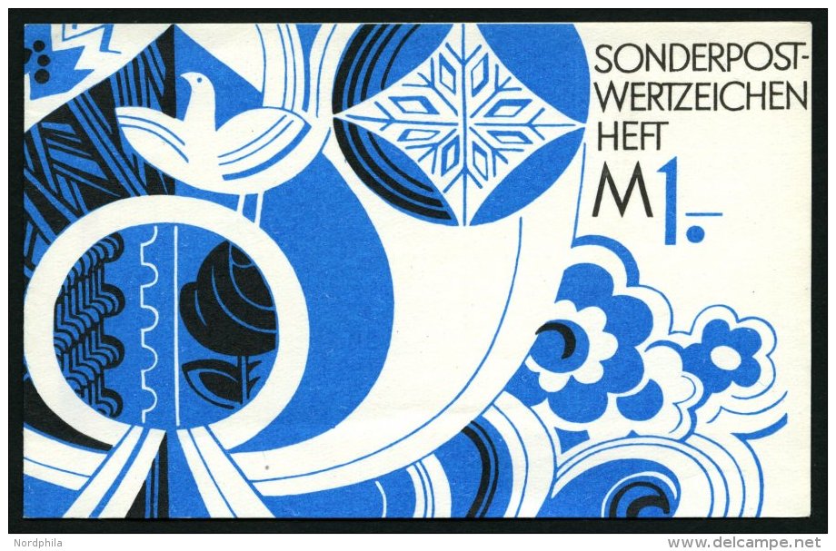 ZUSAMMENDRUCKE SMHD 7cdy **, 1974, Markenheftchen Posthorn Und Taube In Kobaltblau/schwarz, Papierdeckel, Pracht, Mi. 11 - Se-Tenant