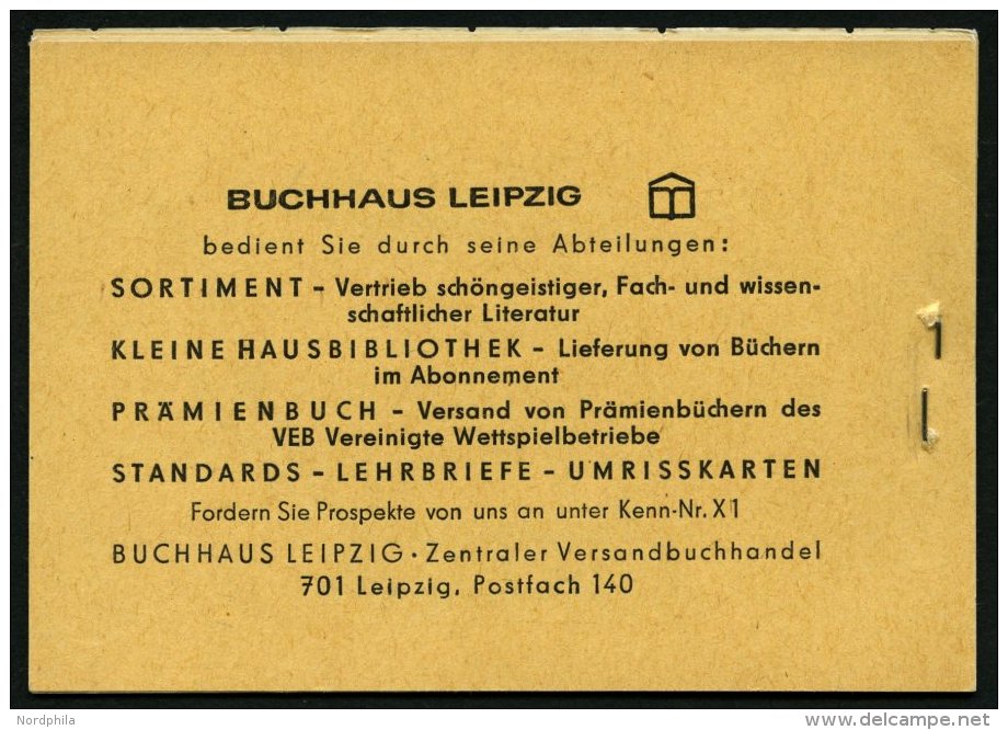 ZUSAMMENDRUCKE MH 4c2.1 **, 1968, Markenheftchen Ulbricht, Bogenzählnummer Unten, Feinst, Mi. 85.- - Zusammendrucke