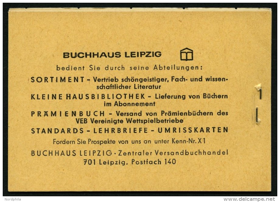 ZUSAMMENDRUCKE MH 4c2.1 **, 1968, Markenheftchen Ulbricht, Bogenzählnummer Unten, Feinst, Mi. 85.- - Se-Tenant