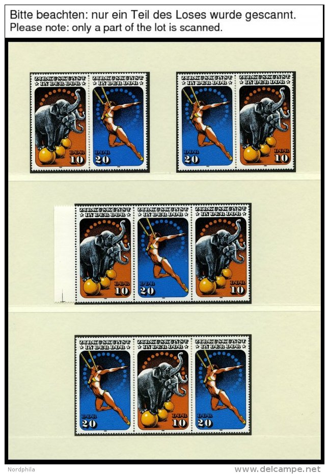 DDR 2983-86 **, 1985, Zirkus, Alle 16 Zusammendrucke Komplett (W Zd 645-52 Und S Zd 292-99), Pracht, Mi. 95.- - Used Stamps