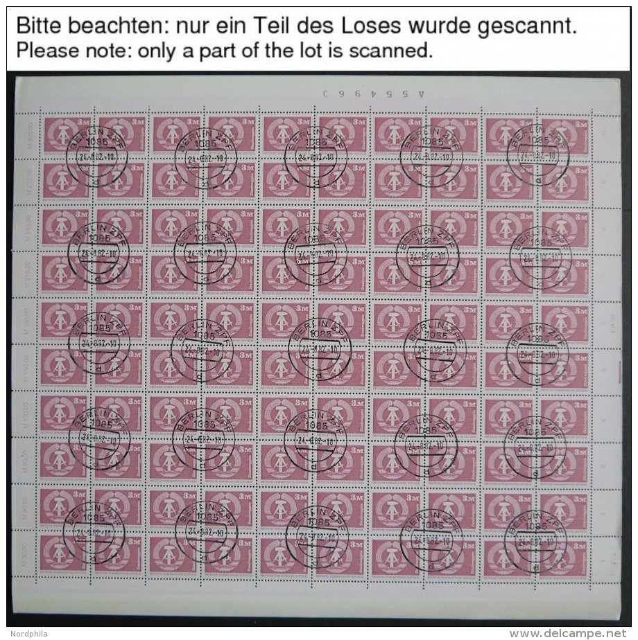 DDR A. 2483-2650 O, 1980/1, Aufbau In Der DDR Im Kompletten Bogensatz (100), Pracht, Mi. 1270.- - Used Stamps