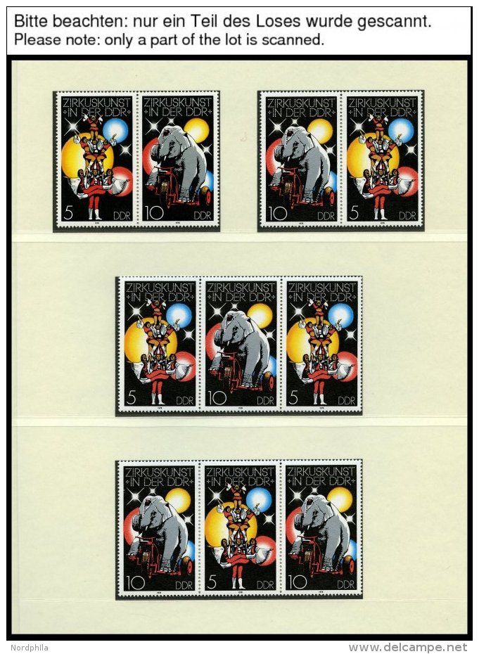 DDR 2364-67 **, 1978, Zirkus, Alle 16 Zusammendrucke Komplett (W Zd 394-401 Und S Zd 160-167), Pracht, Mi. 110.- - Used Stamps