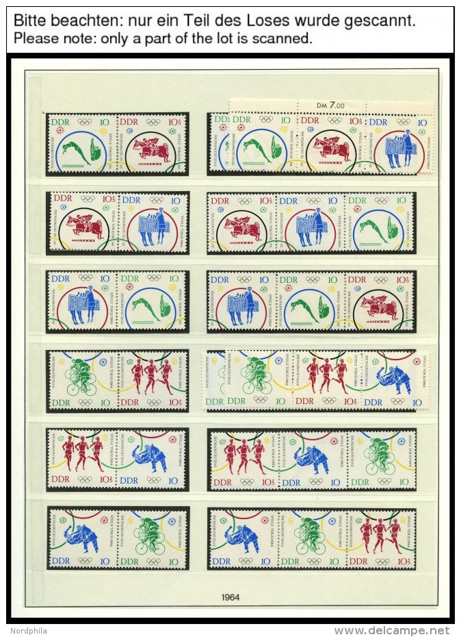 DDR 1039-44 **, 1964, Olympische Sommerspiele, Alle 24 Zusammendrucke Komplett (W Zd 126-37 Und S Zd 52-63), Pracht, Mi. - Used Stamps